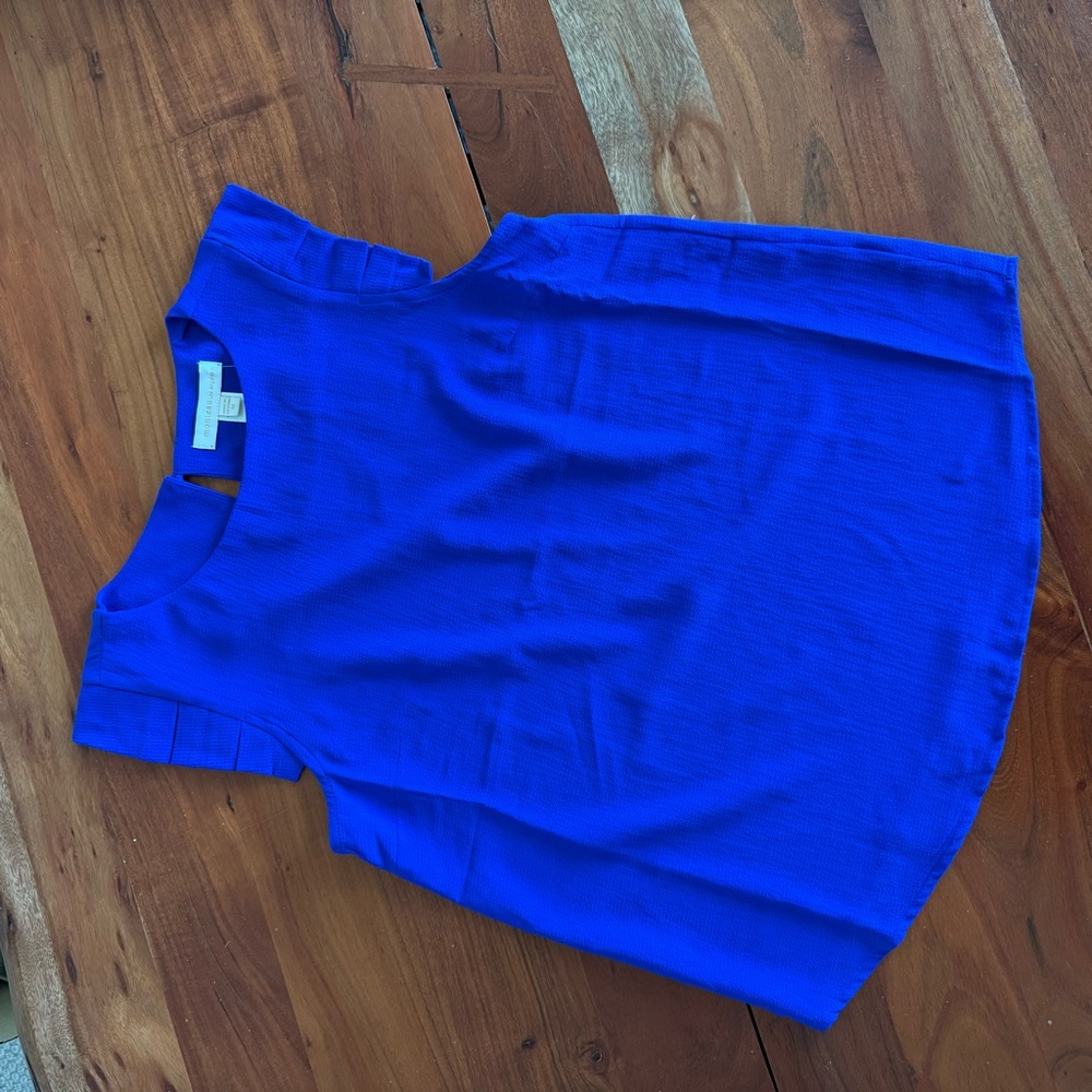 Monteau Blue Flutter Sleeve Boxy Blouse - Picture 2 of 6
